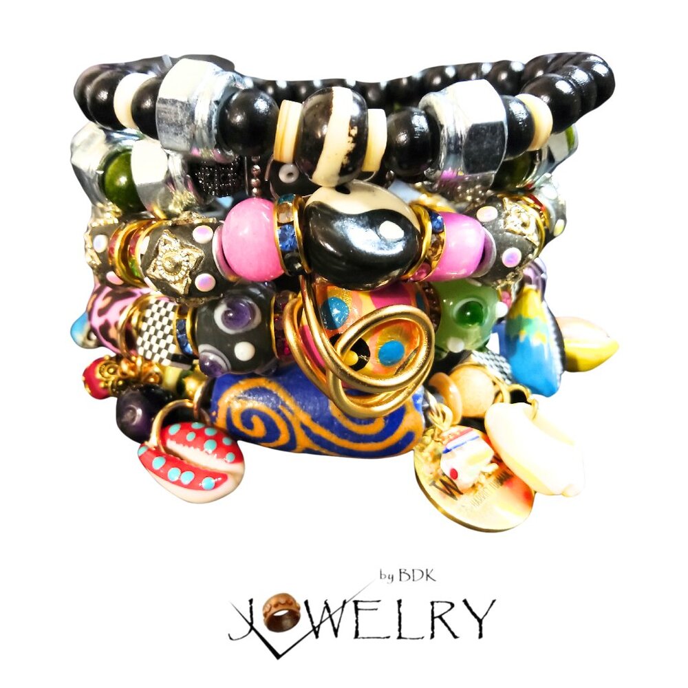 Yin Yang Wire Wrapped Boho Bracelet Set